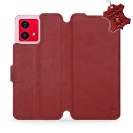 Hülle für Motorola Moto G84 - Farbe Dark Red Leather