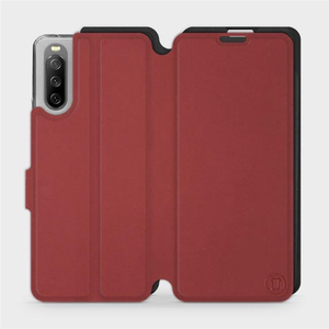 Hülle für Sony Xperia 10 III - Farbe Dunkelrot mit Schwarz