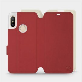 Hülle für Xiaomi Mi A2 Lite - Farbe Dunkelrot mit Platin