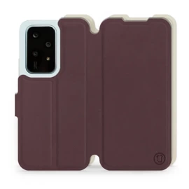 Hülle für Huawei Honor 200 Lite - Farbe Burgund mit Platin