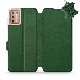 Hülle für Motorola Moto G9 Plus - Farbe Green Leather