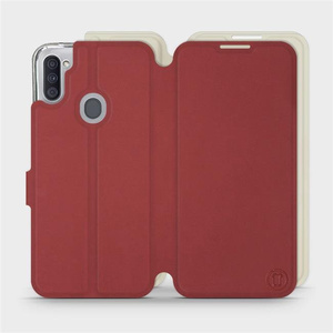 Hülle für Samsung Galaxy M11 - Farbe Dunkelrot mit Platin