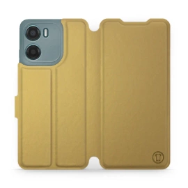 Hülle für Motorola Moto E15 - Farbe Gold&Orange