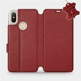 Hülle für Xiaomi Mi A2 - Farbe Dark Red Leather