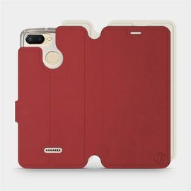 Hülle für Xiaomi Redmi 6 - Farbe Dunkelrot mit Schwarz