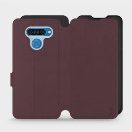 Hülle für LG Q60 - Farbe Burgund mit Schwarz