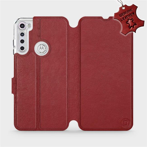 Hülle für Motorola One Fusion Plus - Farbe Dark Red Leather