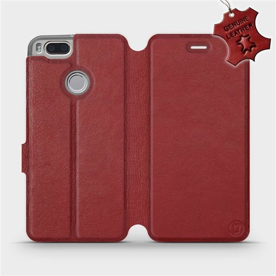 Hülle für Xiaomi Mi A1 - Farbe Dark Red Leather