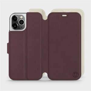 Hülle für Apple iPhone 12 Pro - Farbe Burgund mit Platin