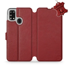 Hülle für Samsung Galaxy M21 - Farbe Dark Red Leather
