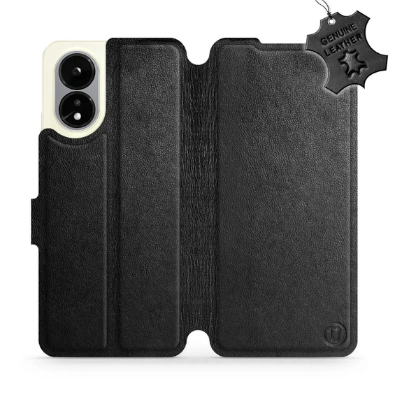 Hülle für OPPO A38 - Farbe Black Leather