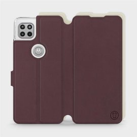 Hülle für Motorola Moto G 5G - Farbe Burgund mit Platin
