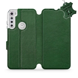 Hülle für Motorola One Fusion Plus - Farbe Green Leather