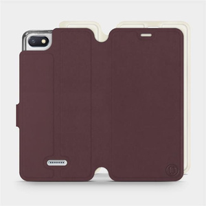 Hülle für Xiaomi Redmi 6A - Farbe Burgund mit Platin
