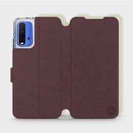 Hülle für Xiaomi Redmi 9T - Farbe Burgund mit Platin