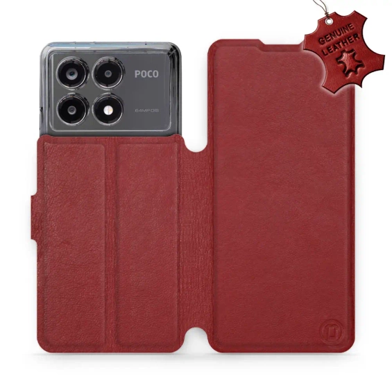Hülle für Xiaomi POCO X6 Pro - Farbe Dark Red Leather