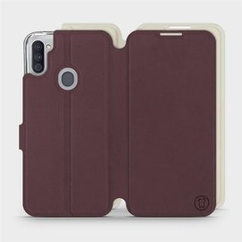 Hülle für Samsung Galaxy M11 - Farbe Burgund mit Platin