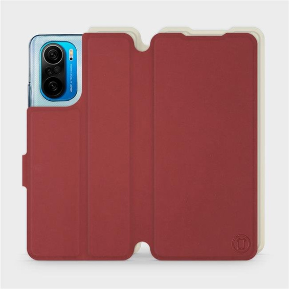 Hülle für Xiaomi POCO F3 - Farbe Dunkelrot mit Platin