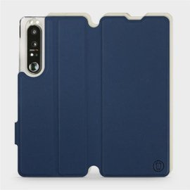 Hülle für Sony Xperia 1 III - Farbe Marineblau mit Platin