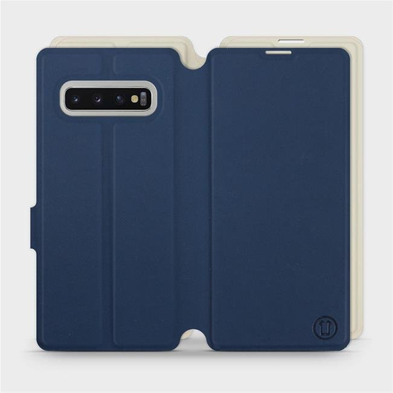 Hülle für Samsung Galaxy S10 Plus - Farbe Marineblau mit Platin