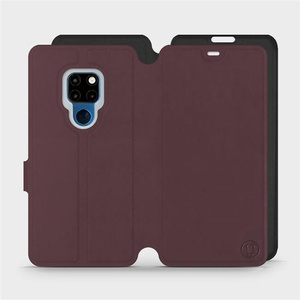 Hülle für Huawei Mate 20 - Farbe Burgund mit Schwarz
