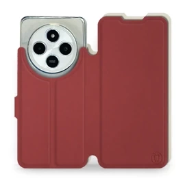 Hülle für Xiaomi Redmi 14C - Farbe Dunkelrot mit Platin