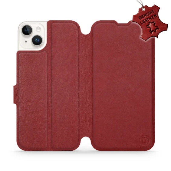 Hülle für Apple iPhone 14 Plus - Farbe Dark Red Leather