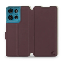 Hülle für Motorola Moto G75 5G - Farbe Burgund mit Platin