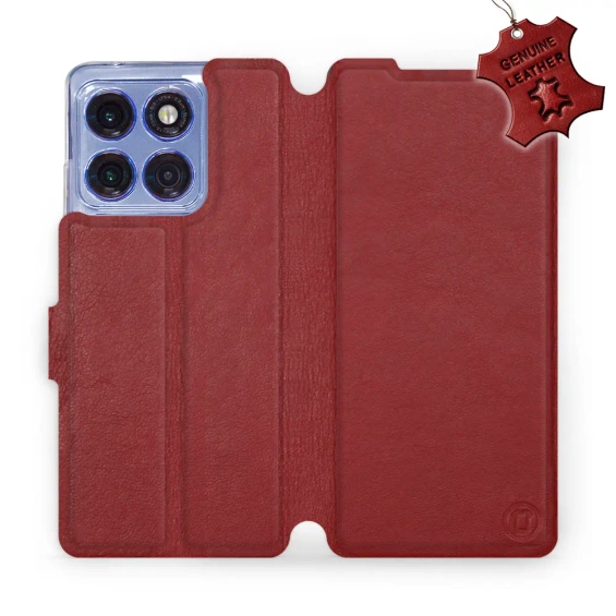 Hülle für Motorola Edge 60 Pro - Farbe Dark Red Leather