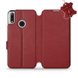 Hülle für Huawei Y7 2019 - Farbe Dark Red Leather