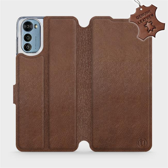Hülle für Motorola Moto E32s - Farbe Brown Leather