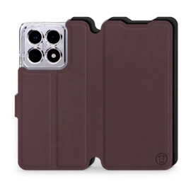 Hülle für Xiaomi 14T Pro - Farbe Burgund mit Schwarz