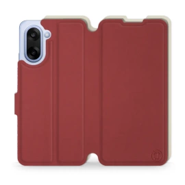 Hülle für OnePlus Nord CE5 - Farbe Dunkelrot mit Platin