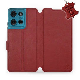 Hülle für Motorola Moto G75 5G - Farbe Dark Red Leather