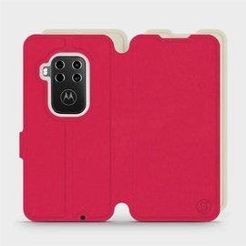 Hülle für Motorola One Zoom - Farbe Rot mit Platin
