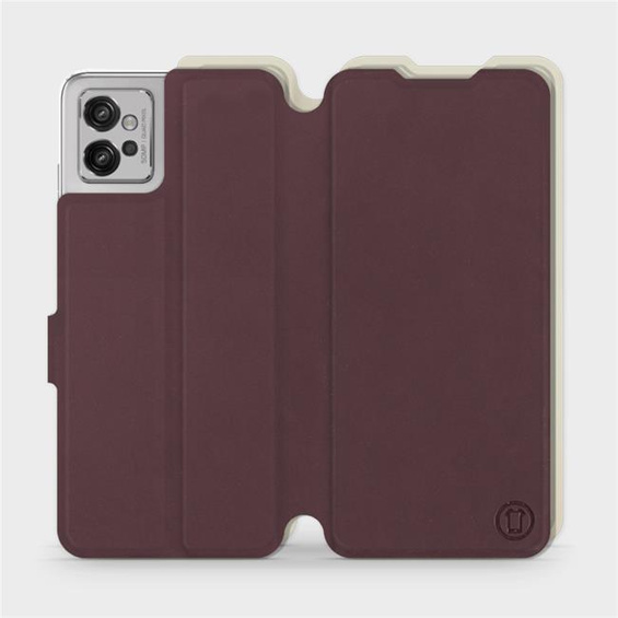 Hülle für Motorola Moto G32 - Farbe Burgund mit Platin