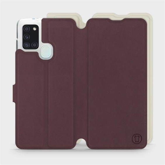 Hülle für Samsung Galaxy A21S - Farbe Burgund mit Platin