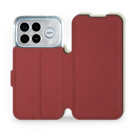 Hülle für Xiaomi Poco F8 Ultra - Farbe Dunkelrot mit Platin