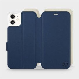 Hülle für Apple iPhone 11 - Farbe Marineblau mit Platin