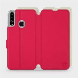 Hülle für Samsung Galaxy A20S - Farbe Rot mit Platin