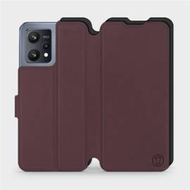 Hülle für Realme 9 - Farbe Burgund mit Schwarz