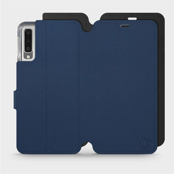 Hülle für Samsung Galaxy A7 2018 - Farbe Marine mit Schwarz