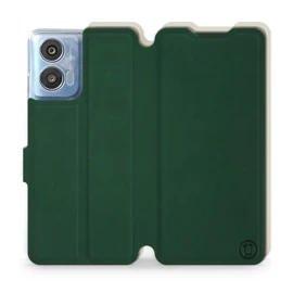 Hülle für Motorola Moto G04 - Farbe Grün mit Platin