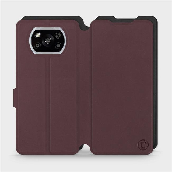 Hülle für Xiaomi POCO X3 NFC - Farbe Burgund mit Schwarz