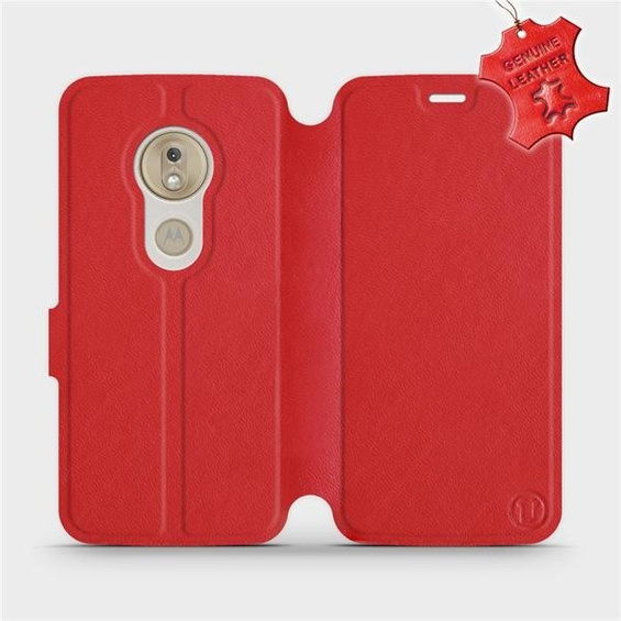 Hülle für Motorola Moto G7 Play - Farbe Red Leather