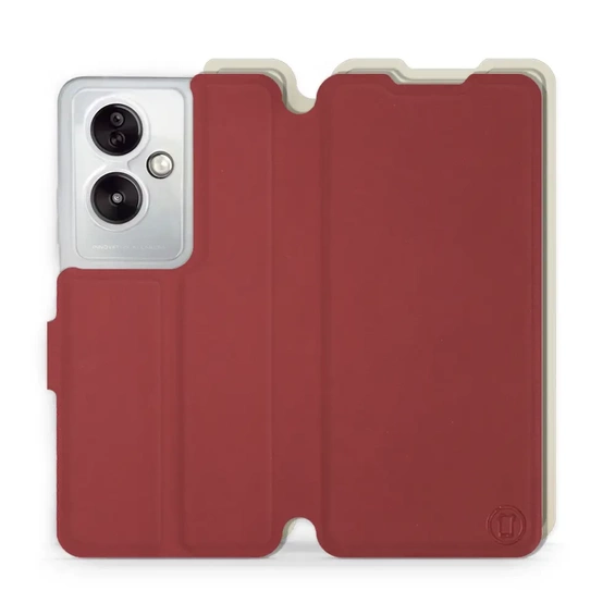 Hülle für OPPO A79 5G - Farbe Dunkelrot mit Platin