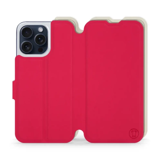 Hülle für Apple iPhone 15 Pro Max - Farbe Rot mit Platin