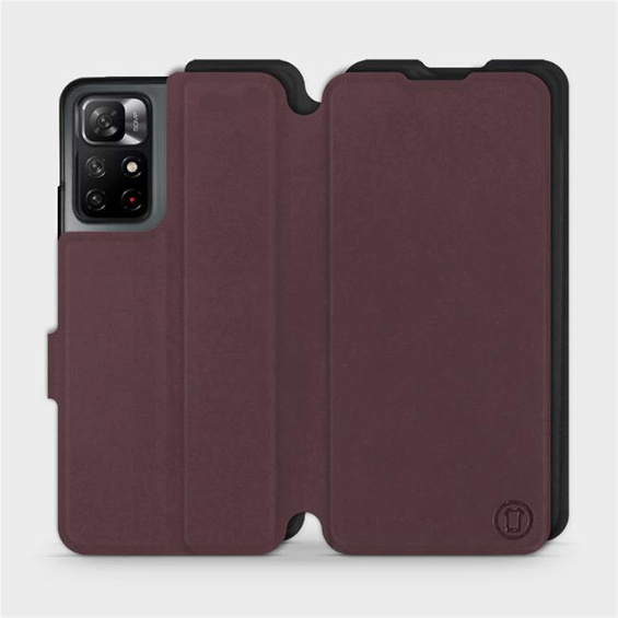 Hülle für Xiaomi Redmi Note 11S 5G - Farbe Burgund mit Schwarz