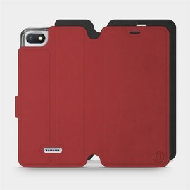 Hülle für Xiaomi Redmi 6A - Farbe Dunkelrot mit Schwarz