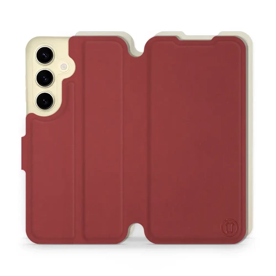 Hülle für Samsung Galaxy S24 - Farbe Dunkelrot mit Platin